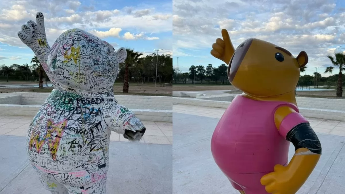 Vandalizaron a Capi, la mascota de los Juegos Suramericanos: las figuras del Parque del Sur presentan daños