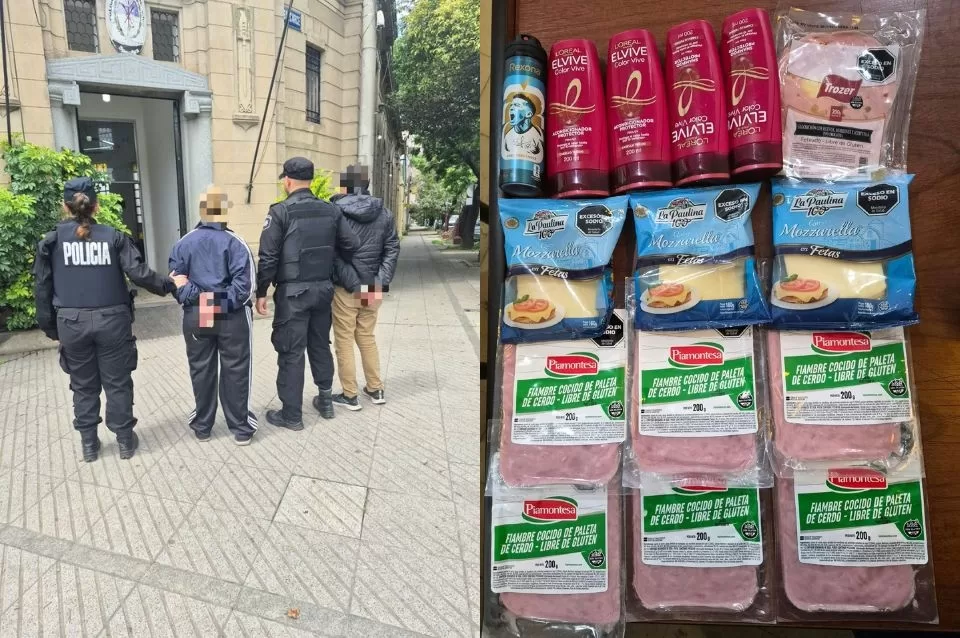 Pareja detenida por robar mercadería en un supermercado