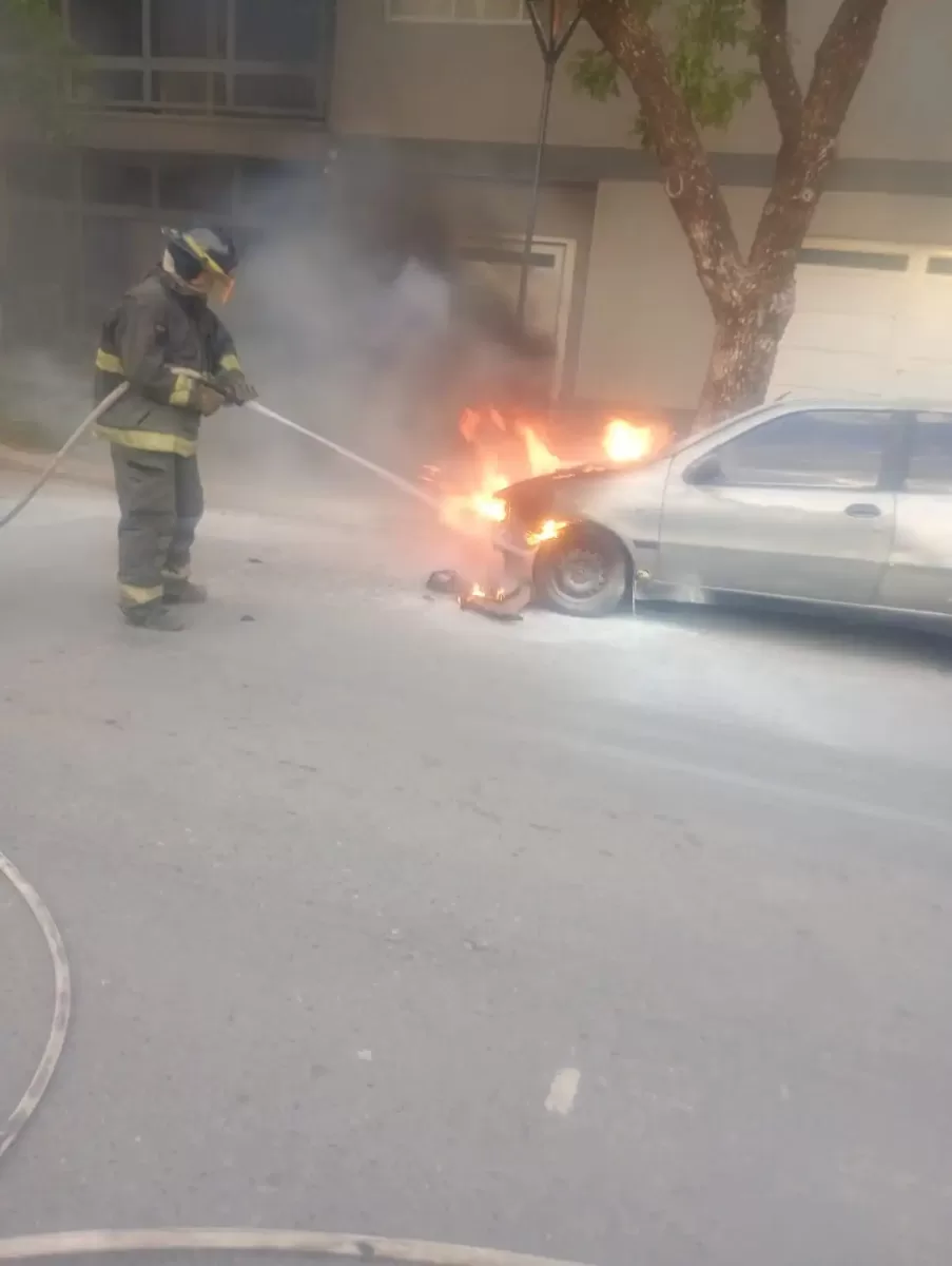 Incendio en Los Hornos: las llamas destruyeron el motor de un automóvil