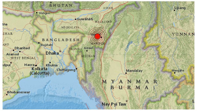Sismo de magnitud 6,8 sacudió la frontera de India y Birmania
