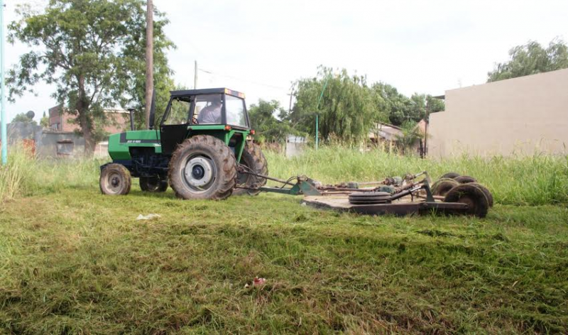 Desmalezado, fumigación y barrido de calles