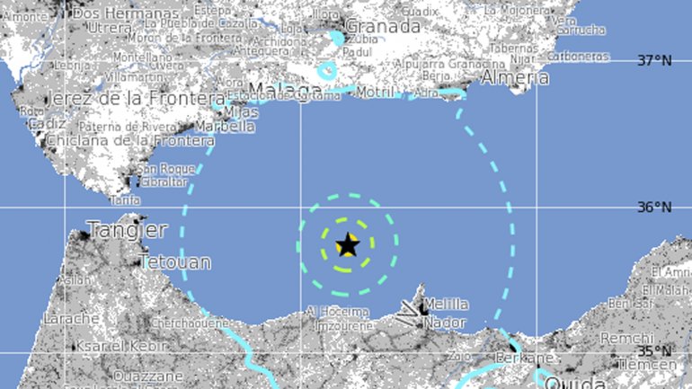 Fuerte terremoto de 6,1 grados Richter entre España y Marruecos en el mar Mediterráneo