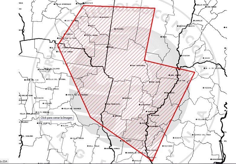 Emitieron un nuevo aviso por lluvias intensas para gran parte de la Provincia de Santa Fe