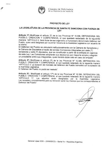 Palo Oliver propone que el Defensor del Pueblo sea designado por la primera minoría legislativa