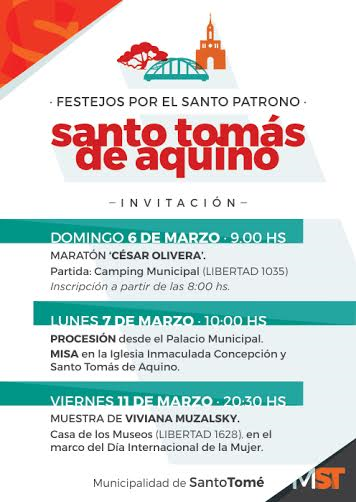 La ciudad celebrará el día de su Santo Patrono