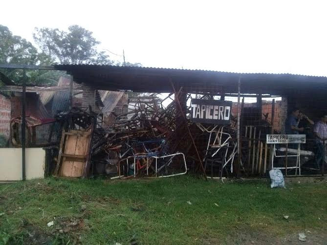 Tapicería incendiada