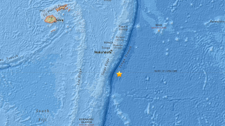 Un sismo de 5,8 sacude el sureste de Tonga 