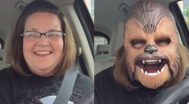 Una mujer con una máscara de Chewbacca, el video más visto de la historia en Facebook