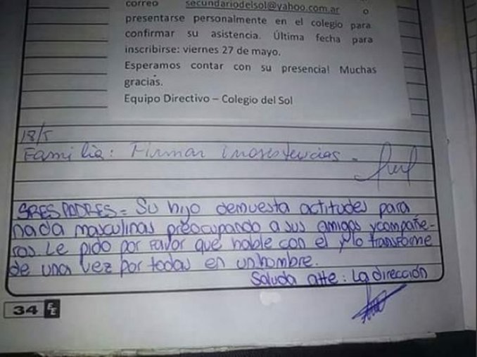 Un colegio le pide a un padre que 