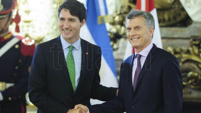 Macri se reúne con el primer ministro de Canadá