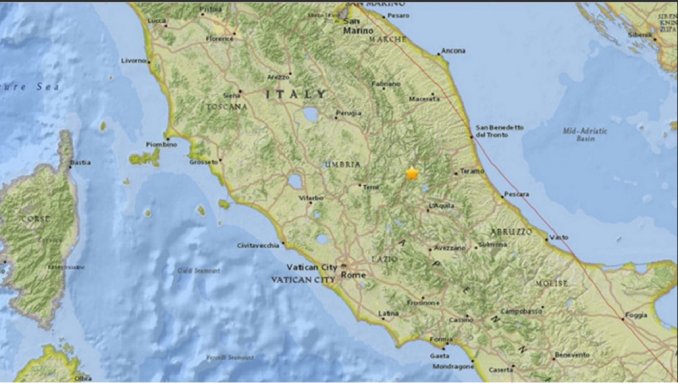 Tres terremotos en una hora sacudieron el centro de Italia