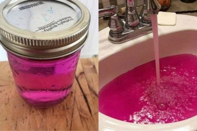 En un pueblo el agua de las canillas sale rosa flúo