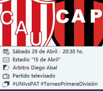 MIRÁ EN VIVO ONLINE UNIÓN - PATRONATO: HORARIO, TV Y FORMACIONES (vivo)
