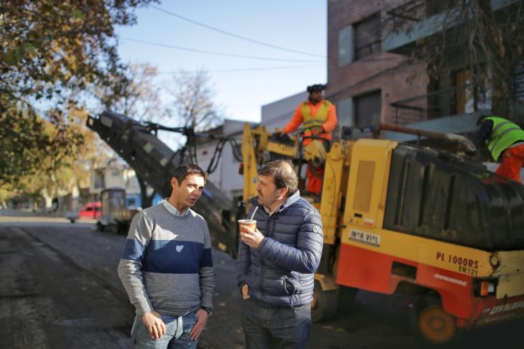 Avanzan las obras de repavimentación en Candioti Norte 