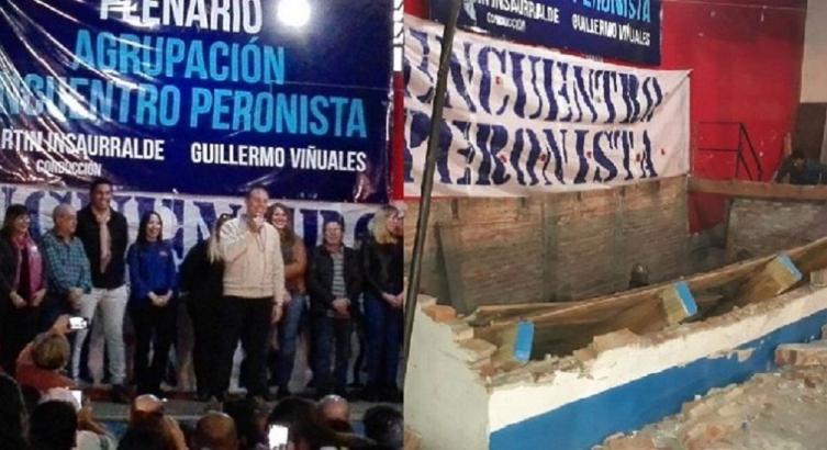 Lomas: se cayó escenario en un acto y un candidato sufrió una fractura