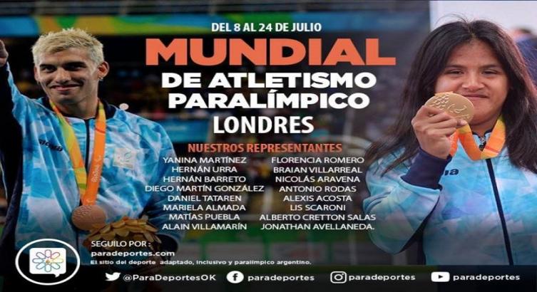 ATLETISMO PARALÍMPICO: ARGENTINA, LISTA PARA EL MUNDIAL DE LONDRES