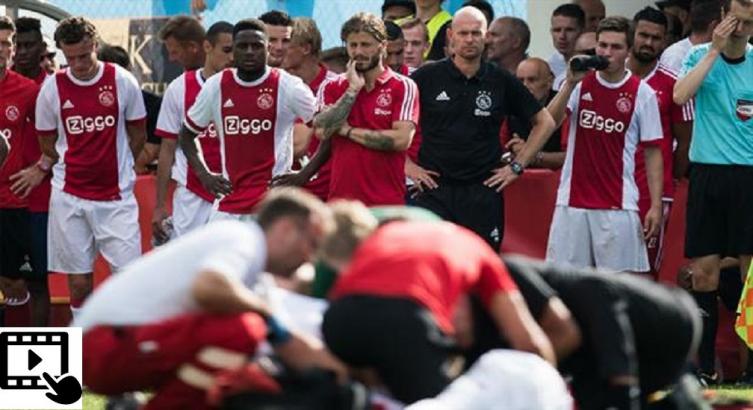  UN JUGADOR DEL AJAX SE DESPLOMÓ Y QUEDÓ EN COMA ARTIFICIAL (video)