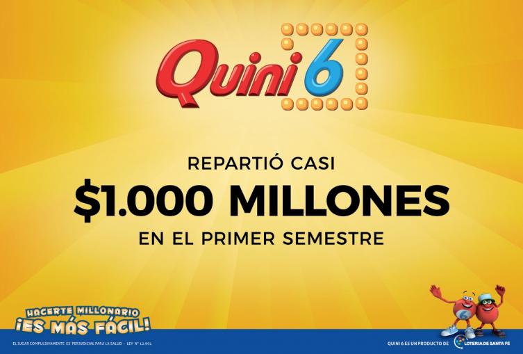 Quini 6 repartió casi $1000 millones