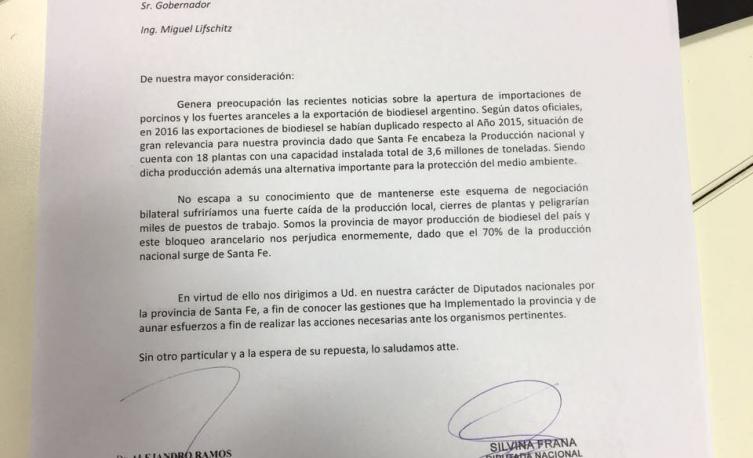Diputados nacionales piden a Lifschitz aunar esfuerzos