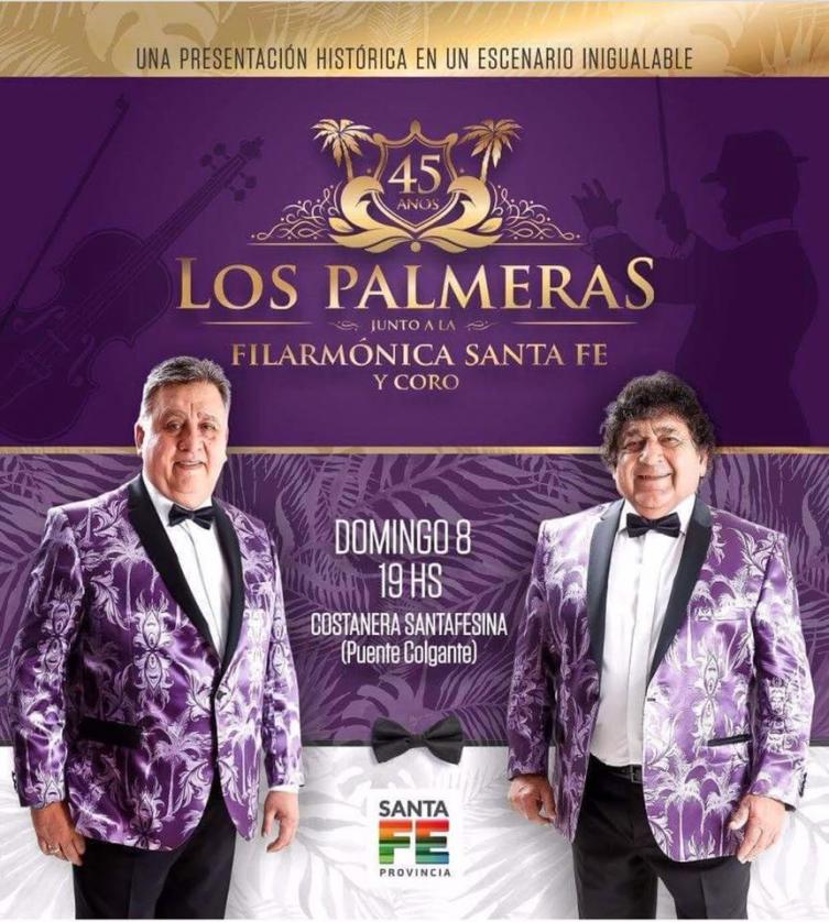 ¡Ahora sí! Los Palmeras y la Filarmónica de Santa Fe tocarán en la Costanera