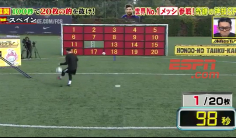 LA TV JAPONESA VOLVIÓ A PONER A PRUEBA A LIONEL MESSI