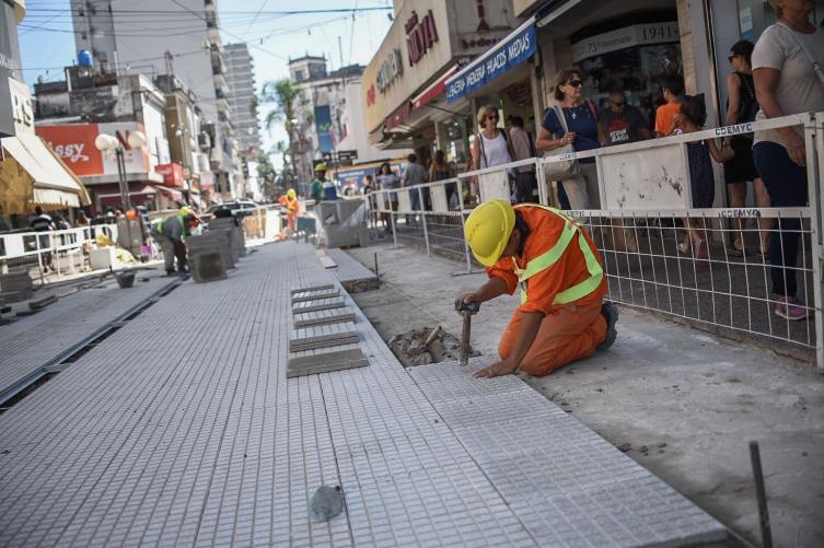 Avanza la obra de remodelación de la Peatonal San Martín