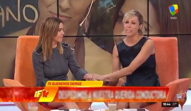 Entre lágrimas, Denise Dumas se despidió de Infama