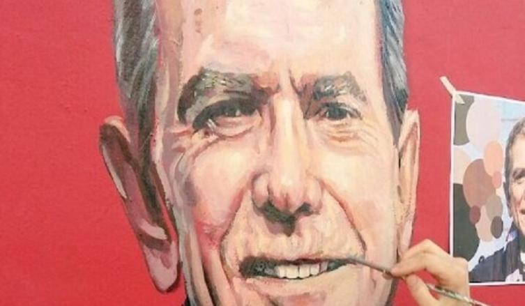 El mural en un supermercado en homenaje a Badía que se volvió viral en las redes sociales