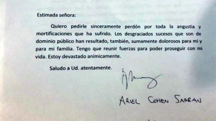 Cohen Sabban le pidió disculpas a Esmeralda Mitre