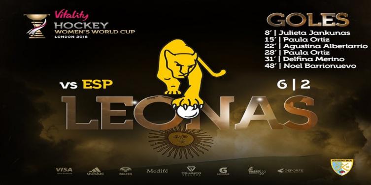 Las Leonas aplastaron a España en el debut en el Mundial de Londres