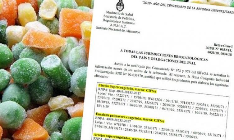 La ANMAT retiró alimentos congelados  