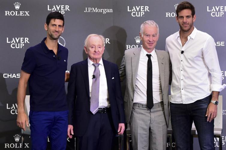 Del Potro presentó la Laver Cup con leyendas y se entrenó en Nueva York para el US Open