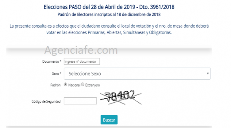 Consultá acá donde votar