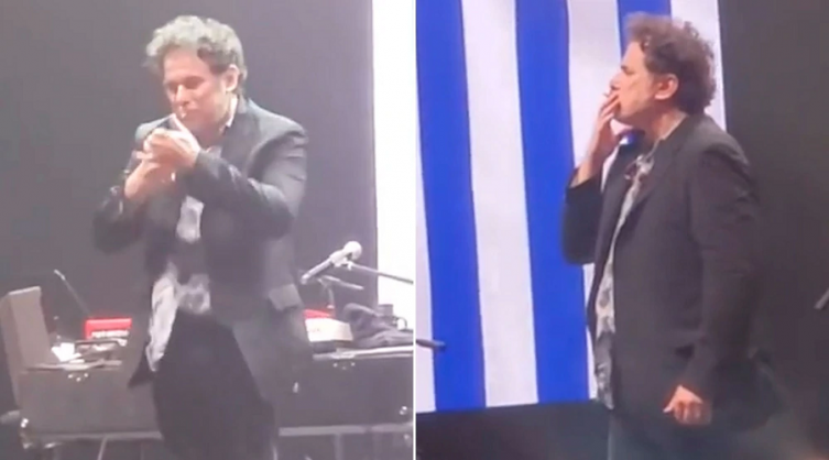 Aplicarán sanciones luego de que Andrés Calamaro fumara marihuana en un show