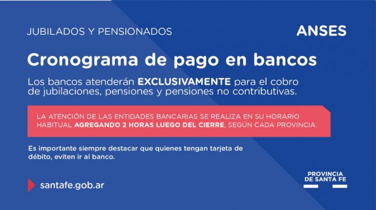 Los bancos pagarán a jubilados y pensionados con DNI terminados en 6 y 7