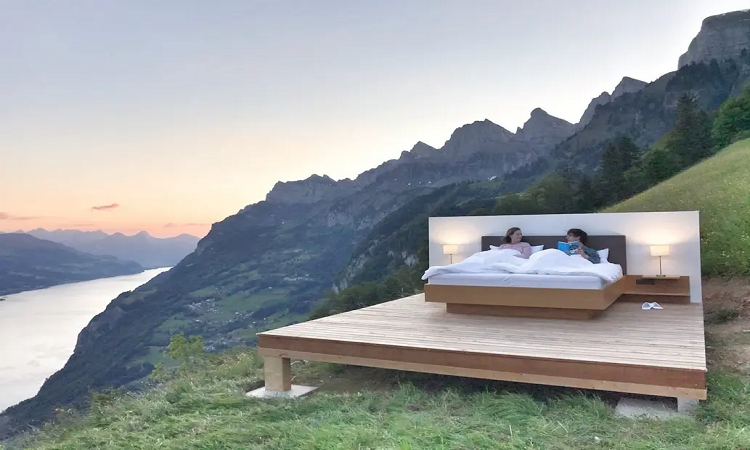 Habitaciones sin paredes: la nueva experiencia de un hotel en los Alpes suizos