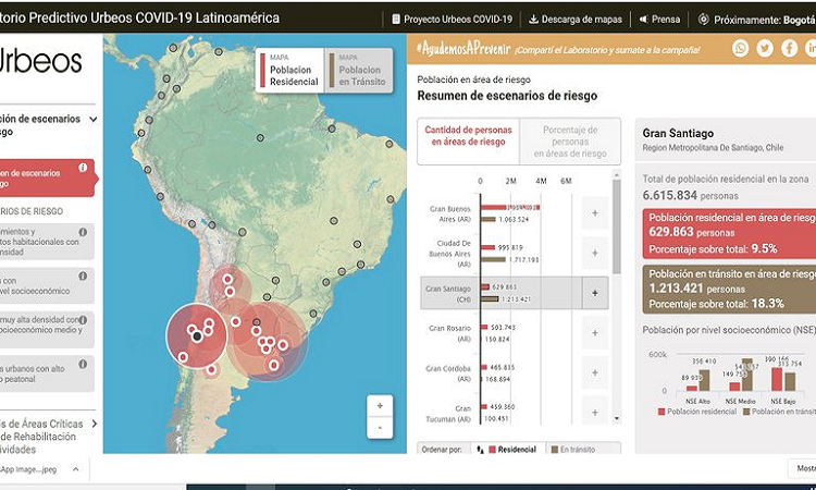 Coronavirus: desarrollaron una plataforma gratuita para predecir las zonas de mayor contagio en Latinoamérica