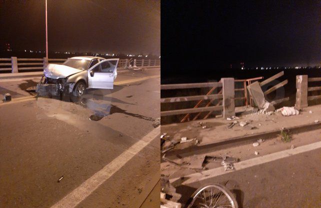 Choque en el Puente Carretero: Rescataron a un ciclista que cayó al río Salado