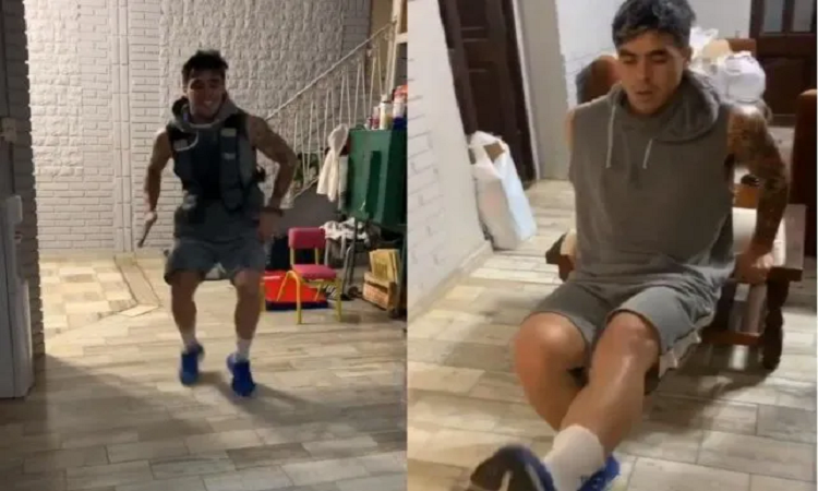 El entrenamiento de Brian Fernández para volver a Colón