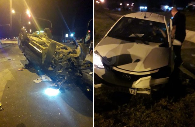 Espectacular accidente con tres heridos en el kilómetro cero de la RPNº1