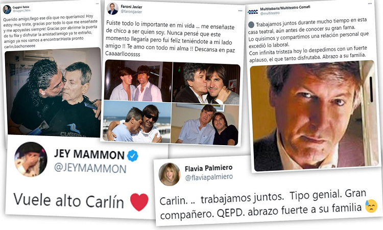 Los mensajes de los famosos por la muerte de Carlín Calvo