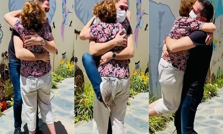 Emotivo reencuentro de Rodolfo Barili con su mamá