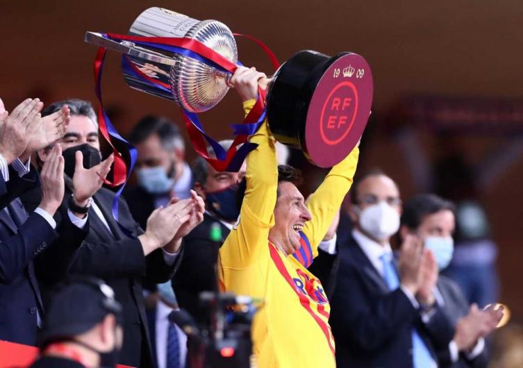 De la mano de Messi, Barcelona goleó a Athletic de Bilbao y ganó la Copa del Rey