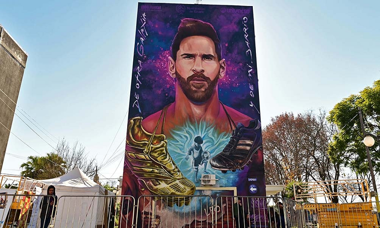 Inauguran un mural de Messi en Rosario