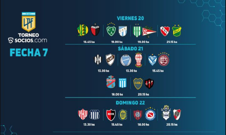 LPF: árbitros, día y TV para la séptima fecha