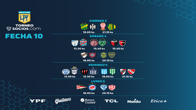 LPF: Cronograma de la 10ma fecha