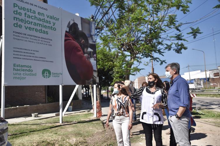 Jatón recorrió las obras del programa “Escuelas de mi ciudad”