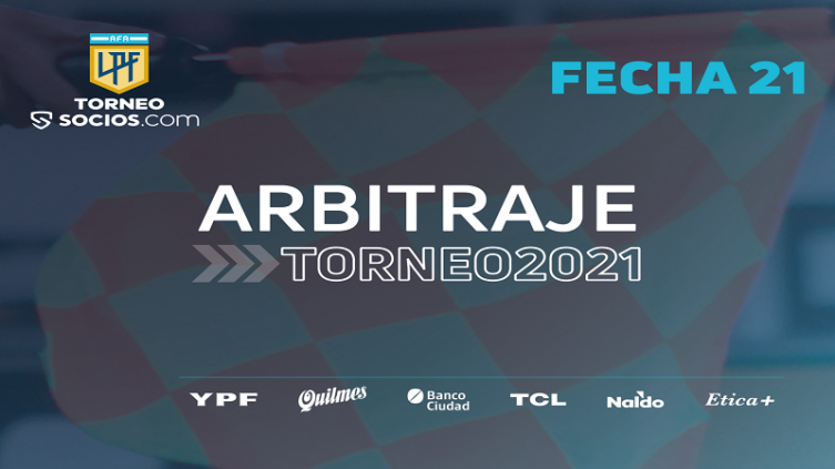 LPF: árbitros para la fecha 21ª