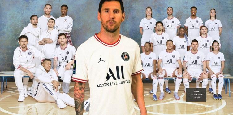 Messi posó como modelo en la presentación de la nueva camiseta del PSG