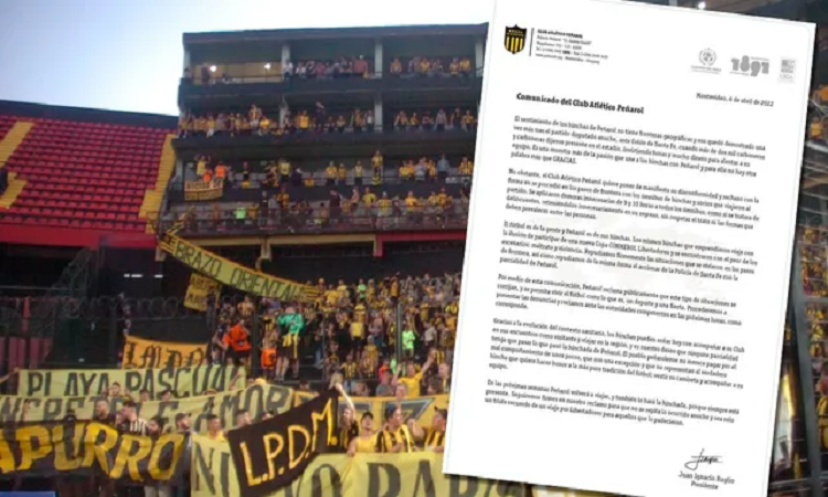 Comunicado oficial de Peñarol por los desmanes